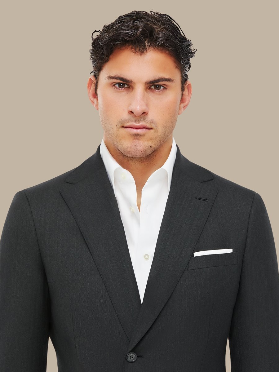 S150's Charcoal Herringbone Suit — garment photograph
