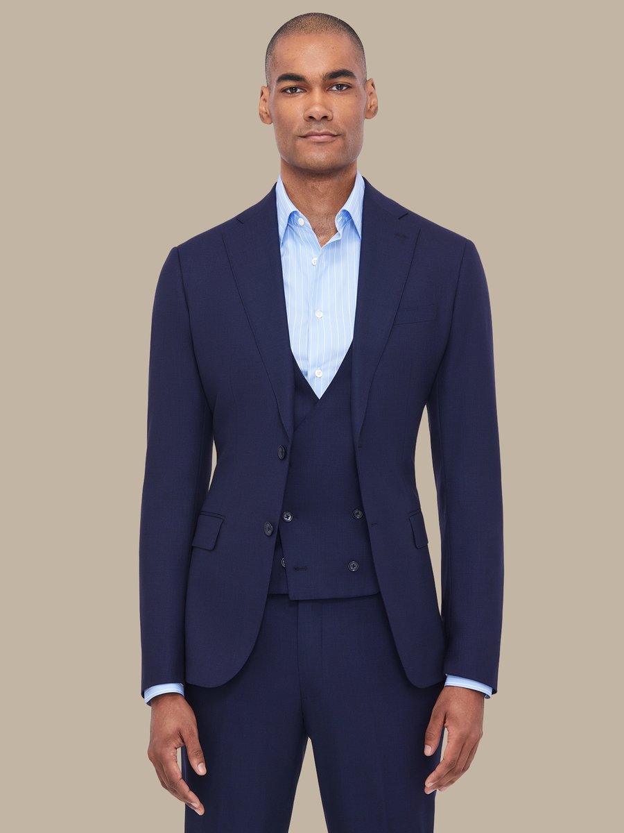 S150's Blue Birds Eye Waistcoat — garment photograph
