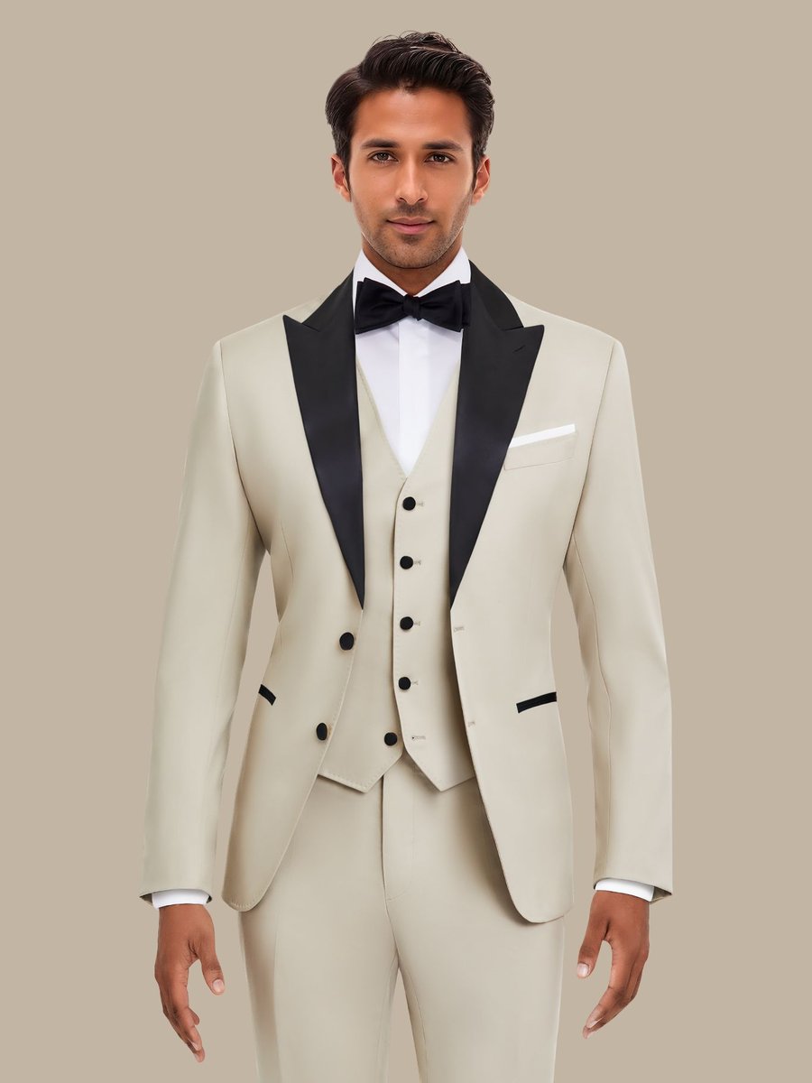 S180's Tan Solid Tuxedo Waistcoat — garment photograph