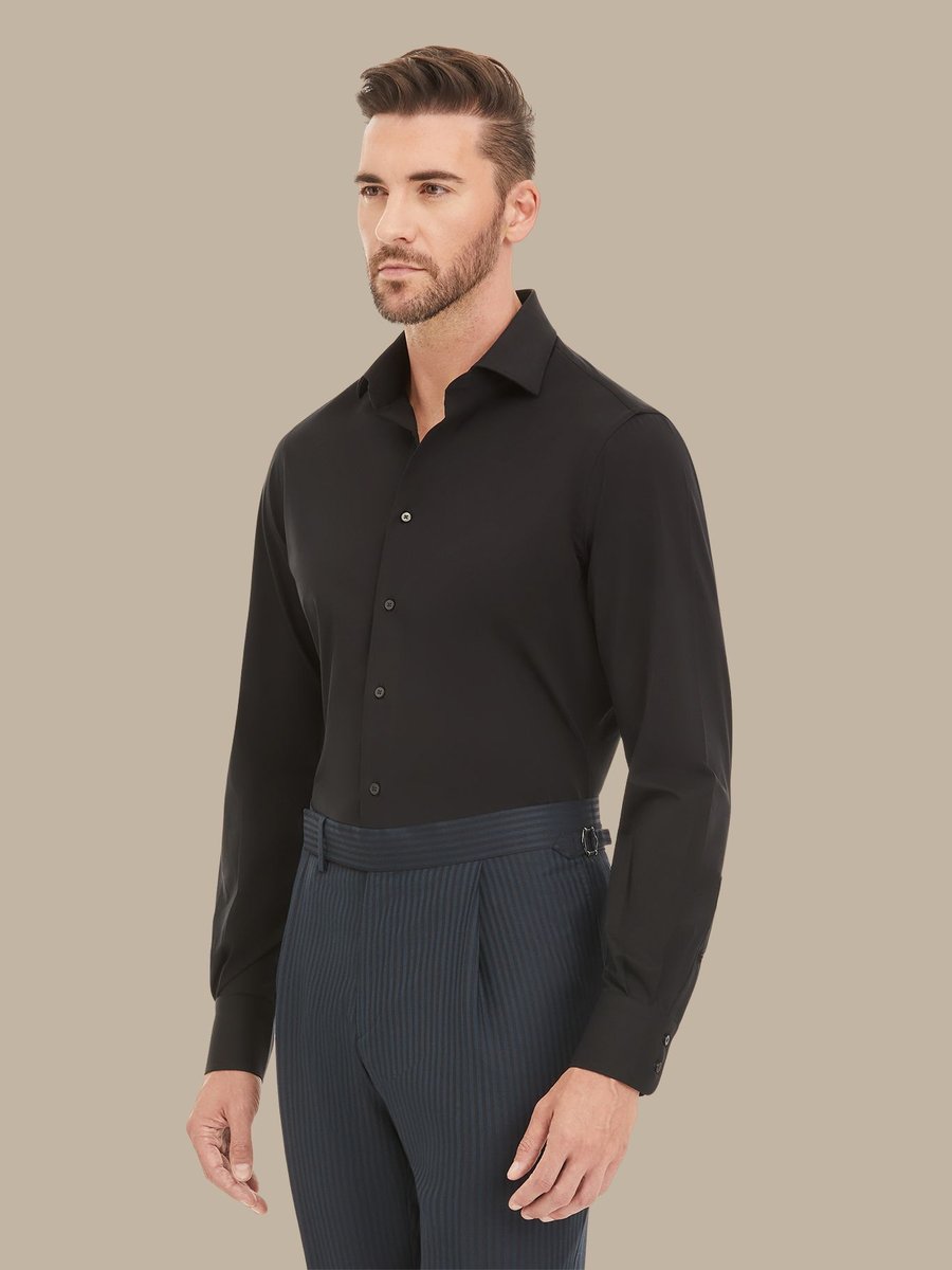 The Black Travel Shirt — garment photograph