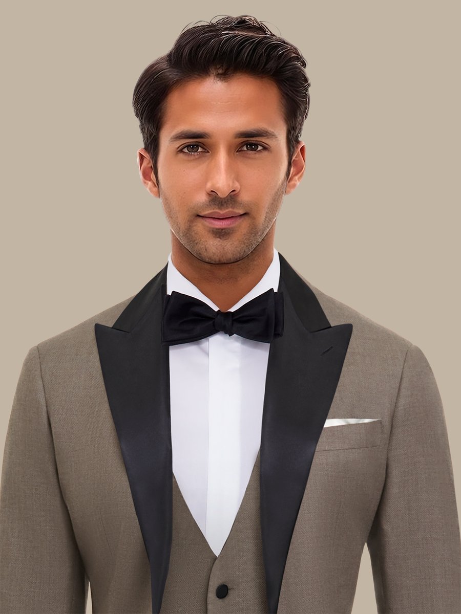 S180's Taupe Hopsack Three Piece Tuxedo — garment photograph