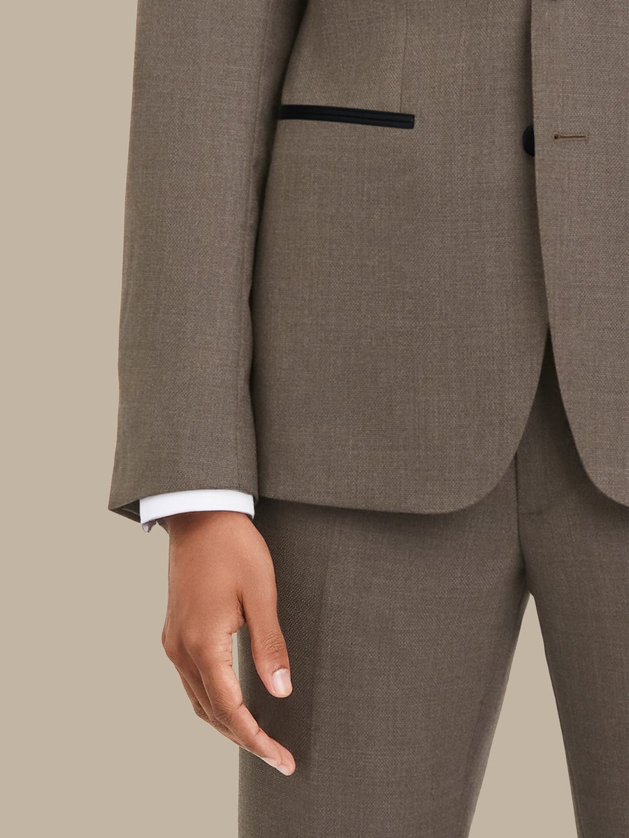 S180's Taupe Hopsack Three Piece Tuxedo — garment photograph