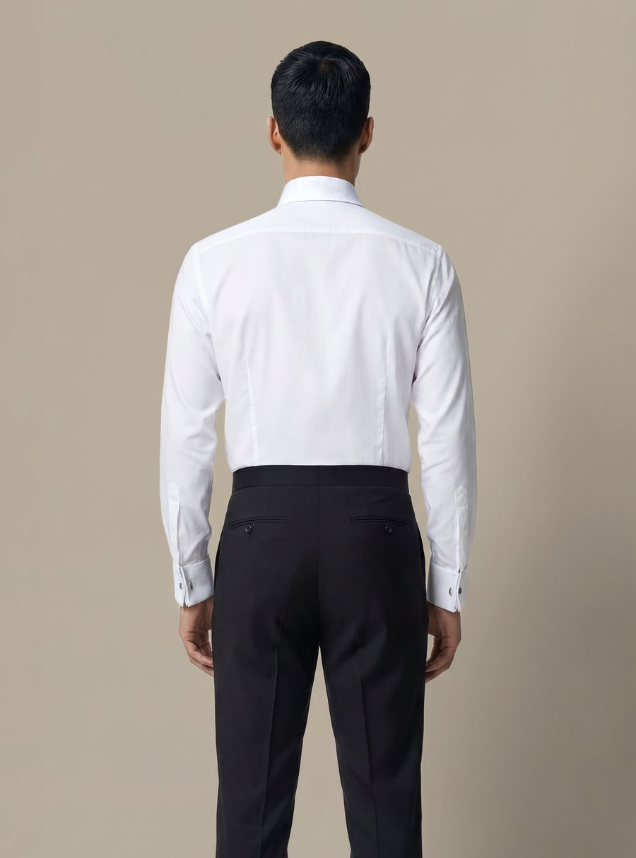 100's 2-Ply White Tuxedo Shirt — garment photograph