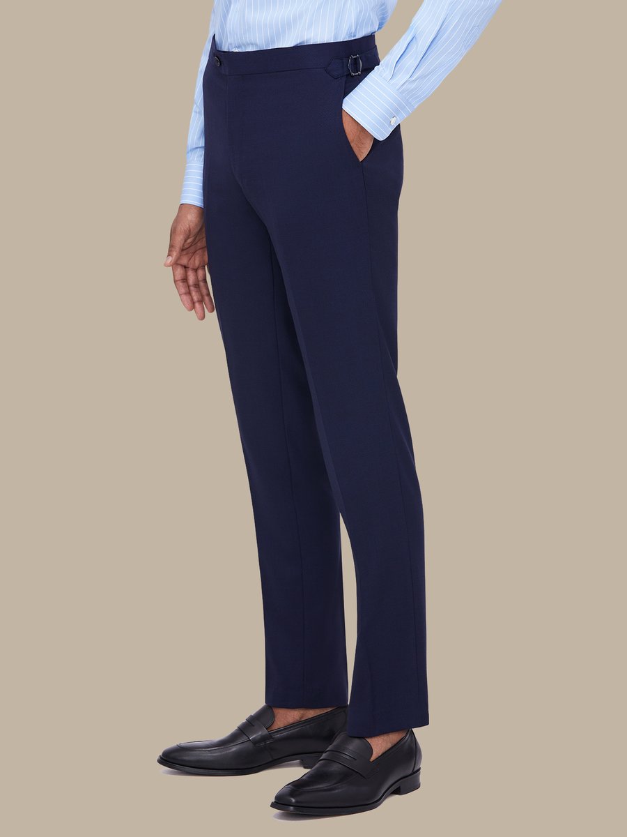 The Blue Birdseye Trousers — garment photograph