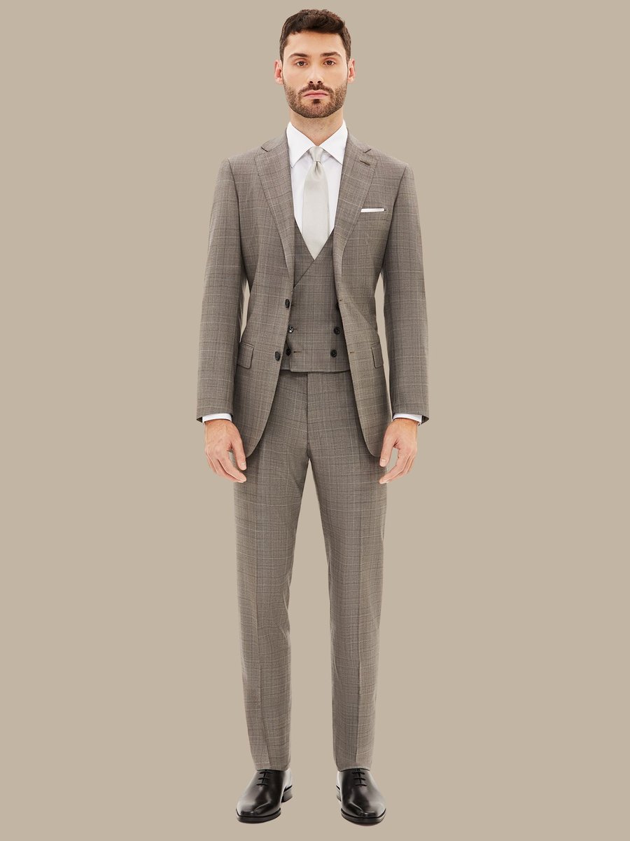 S170's Light Grey Plaid Waistcoat — garment photograph