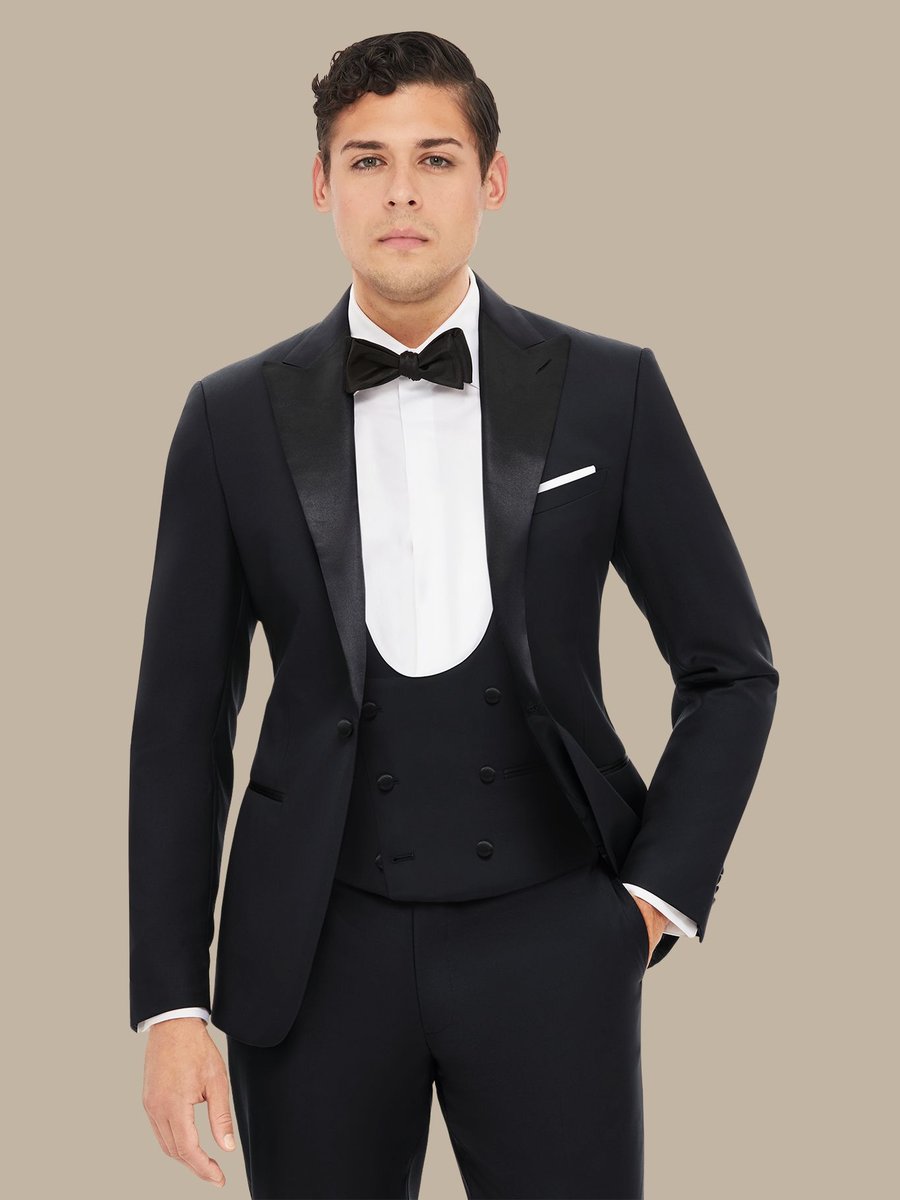 S200's Black Tuxedo Waistcoat — garment photograph
