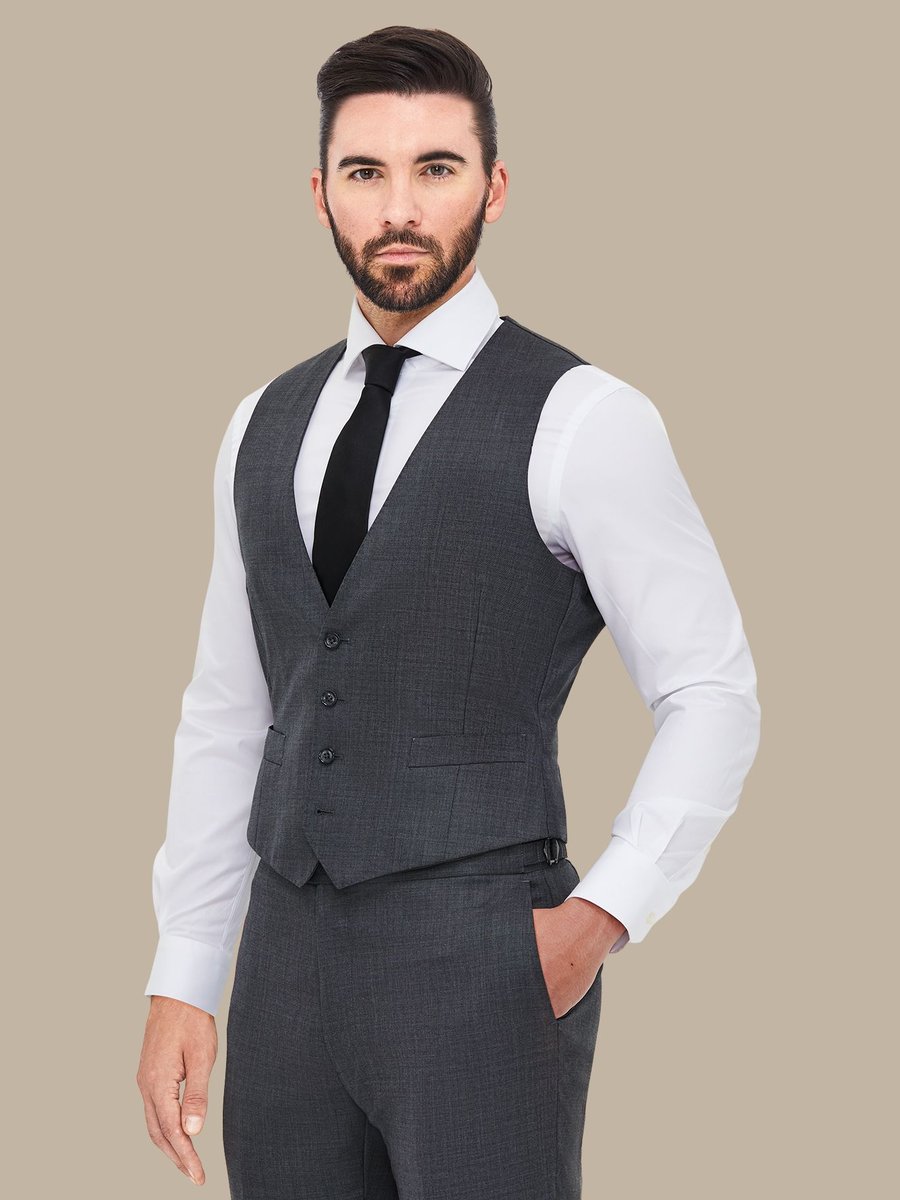 S140's Grey Sharkskin Waistcoat — garment photograph