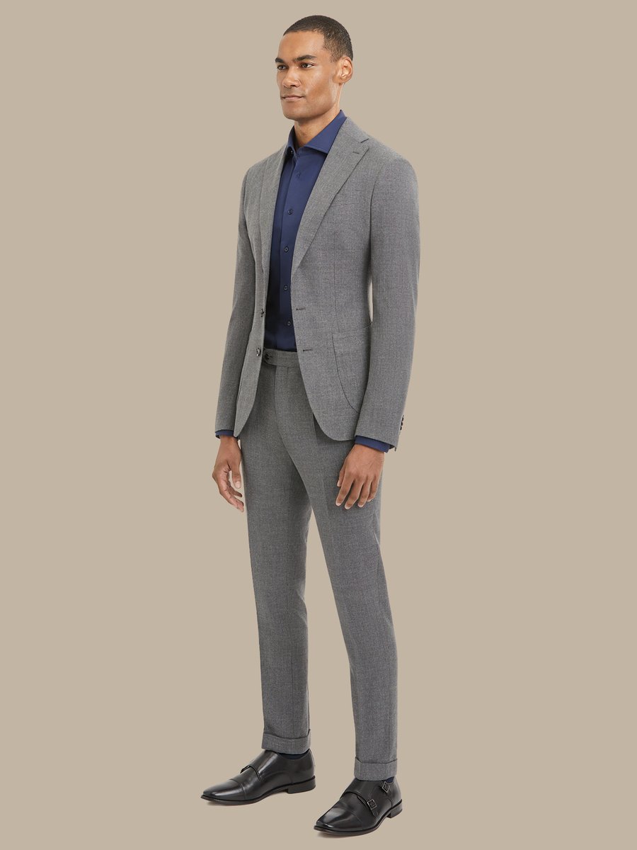 S180's Dark Grey Hopsack Trousers — garment photograph