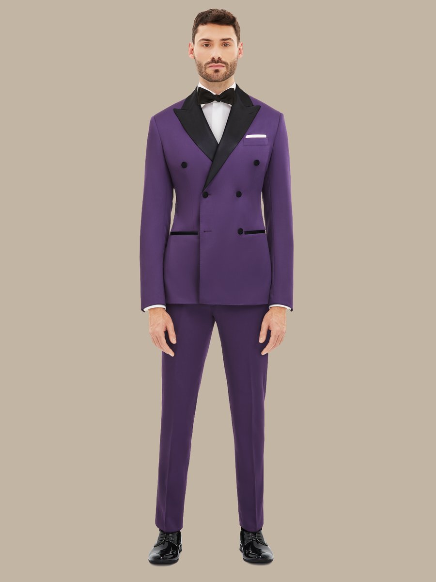 The Plum Merino Three-Piece Tuxedo — garment photograph