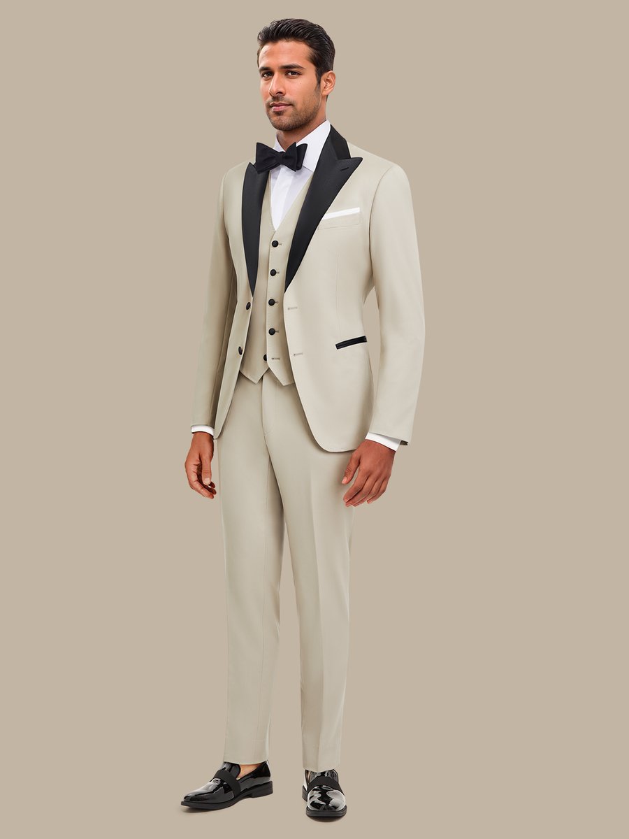 S180's Tan Solid Tuxedo Waistcoat — garment photograph