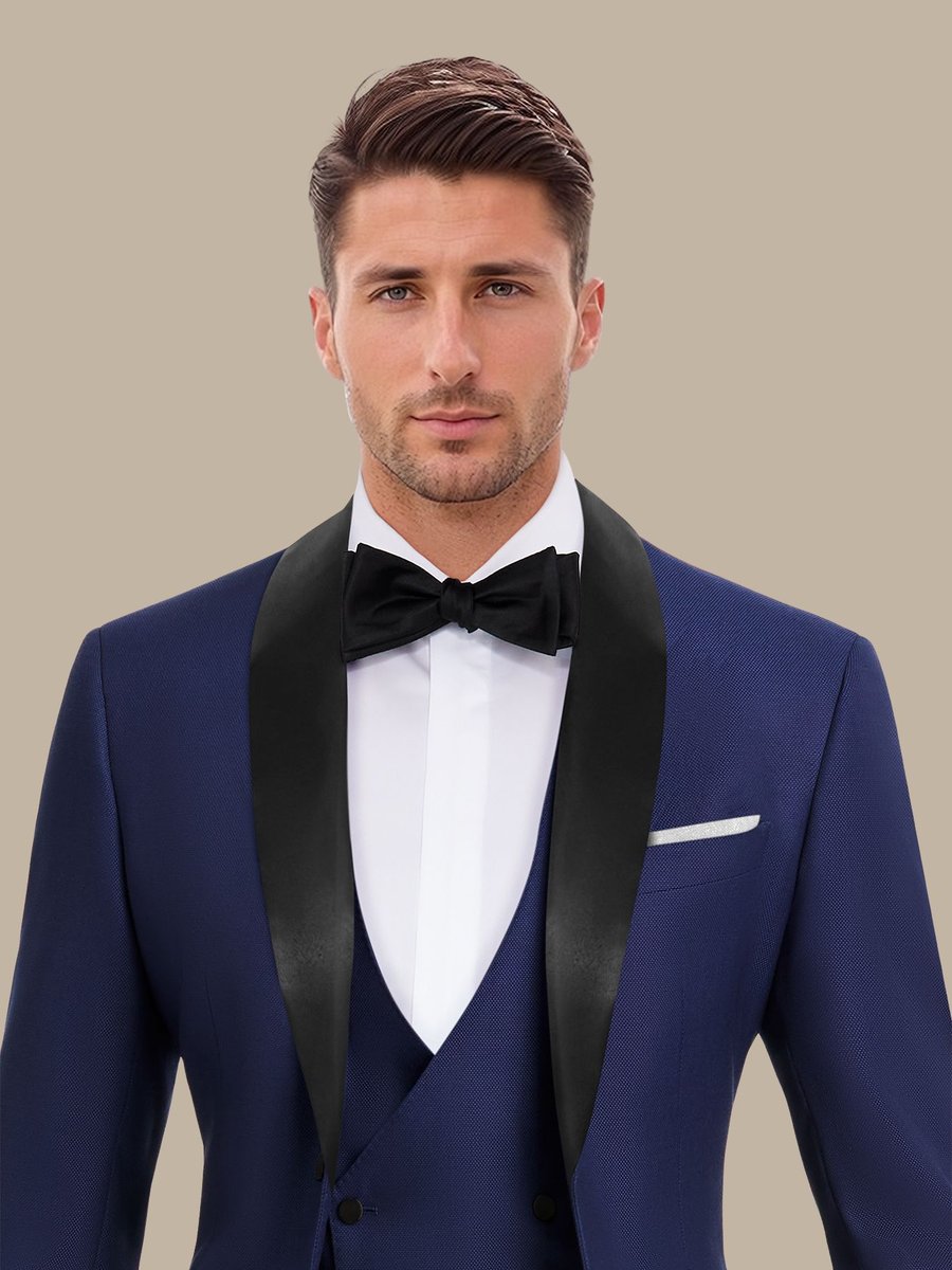 S180's Blue Hopsack Three Piece Tuxedo — garment photograph