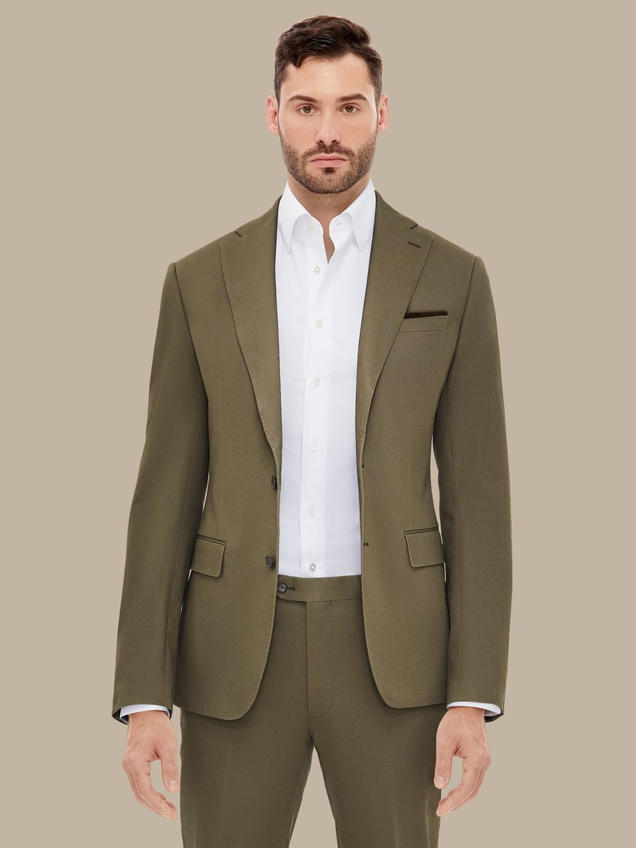 The Olive Merino Suit — garment photograph
