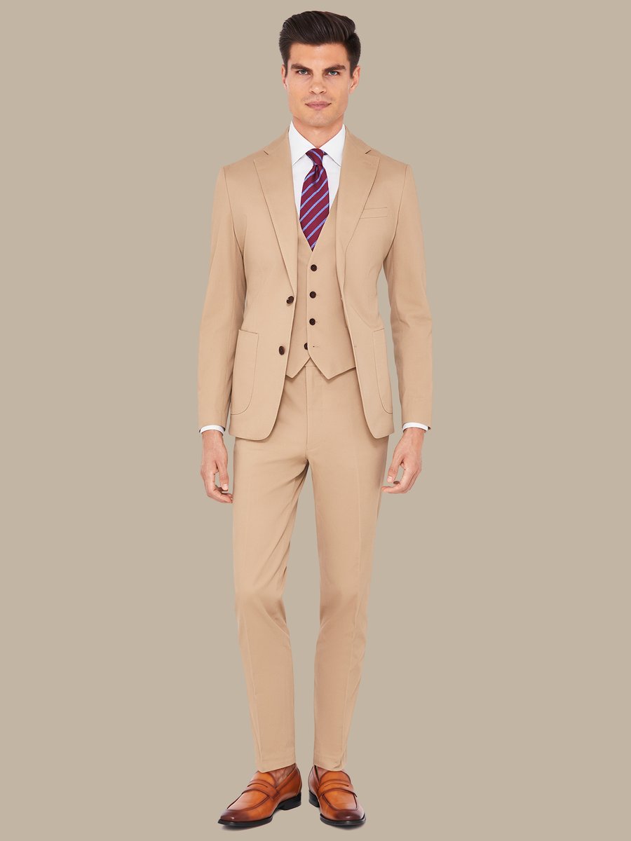 The Tan Cotton Three-Piece Suit — garment photograph