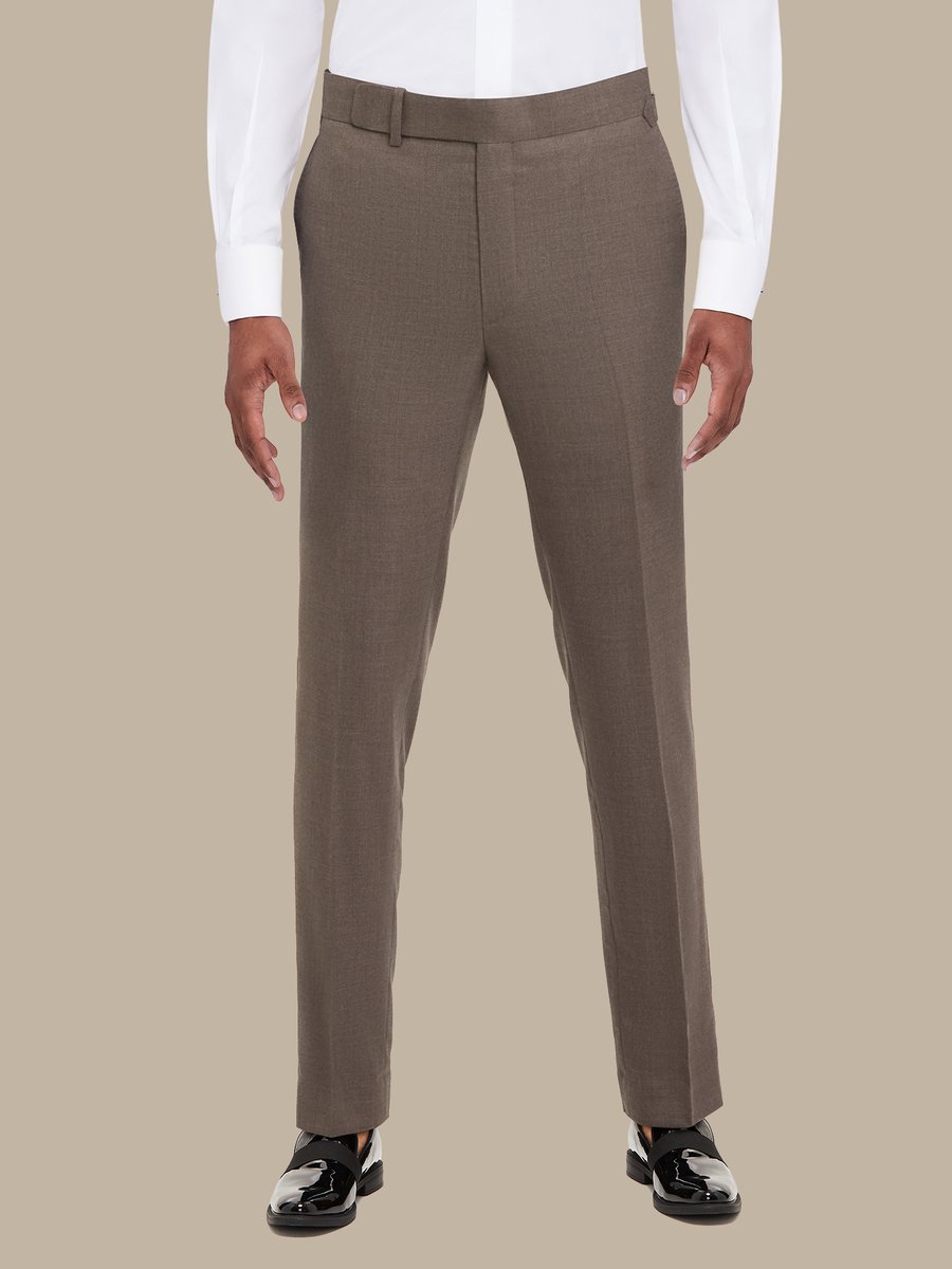 S180's Taupe Hopsack Tuxedo Trousers — garment photograph