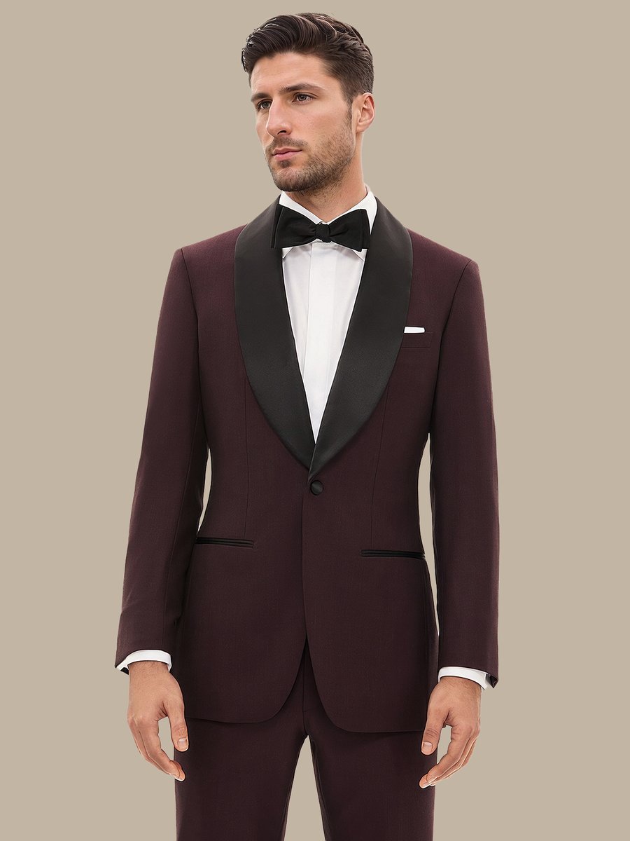 The Burgundy Refined Dinner Jacket — garment photograph