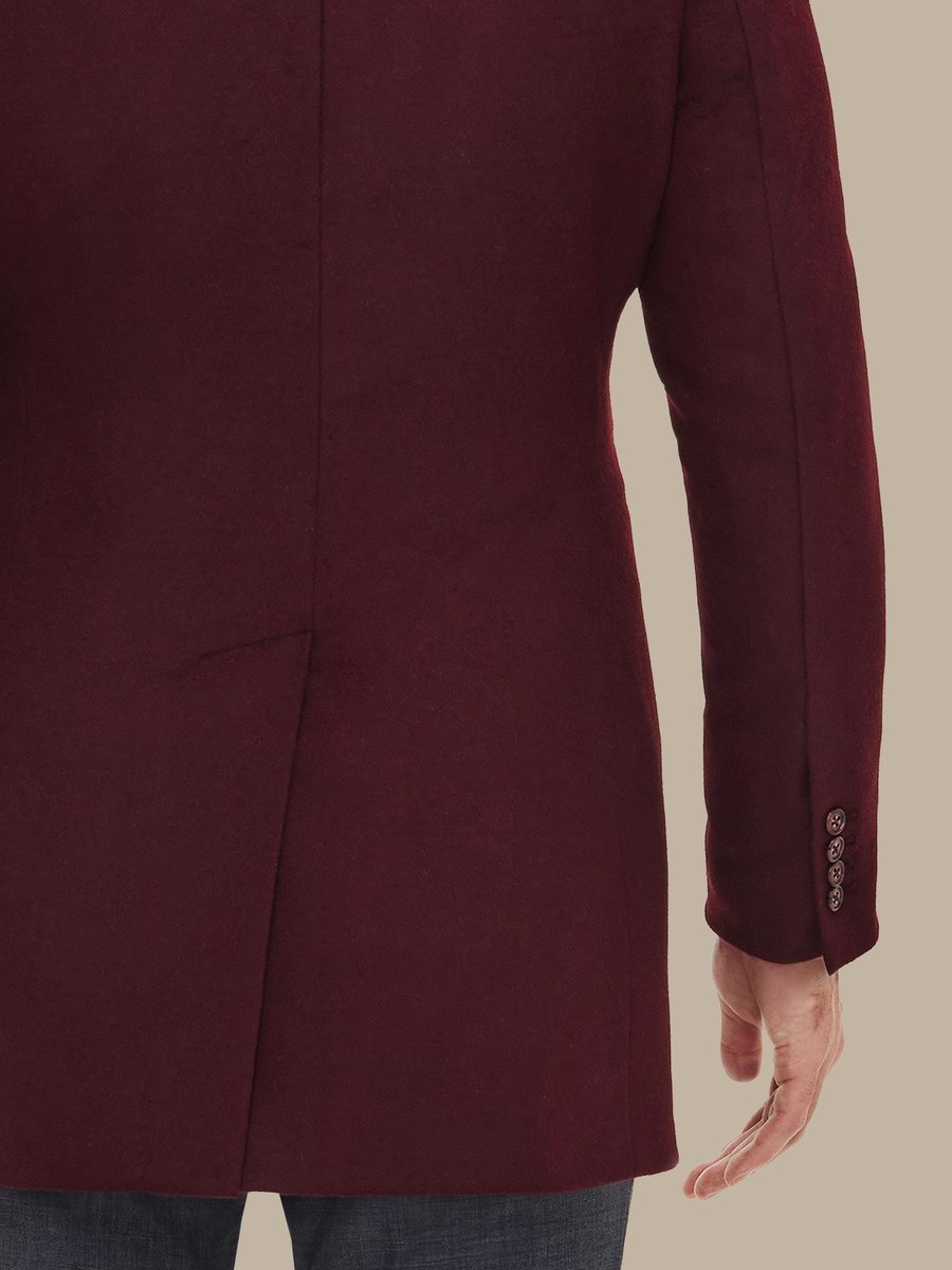 The Burgundy Wool Overcoat — garment photograph