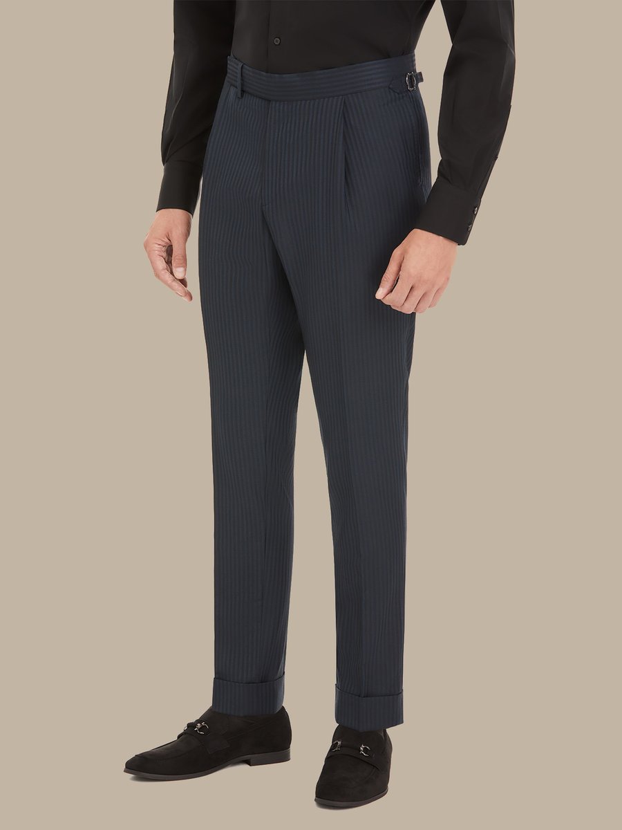 The Peacock Stripe Trousers — garment photograph