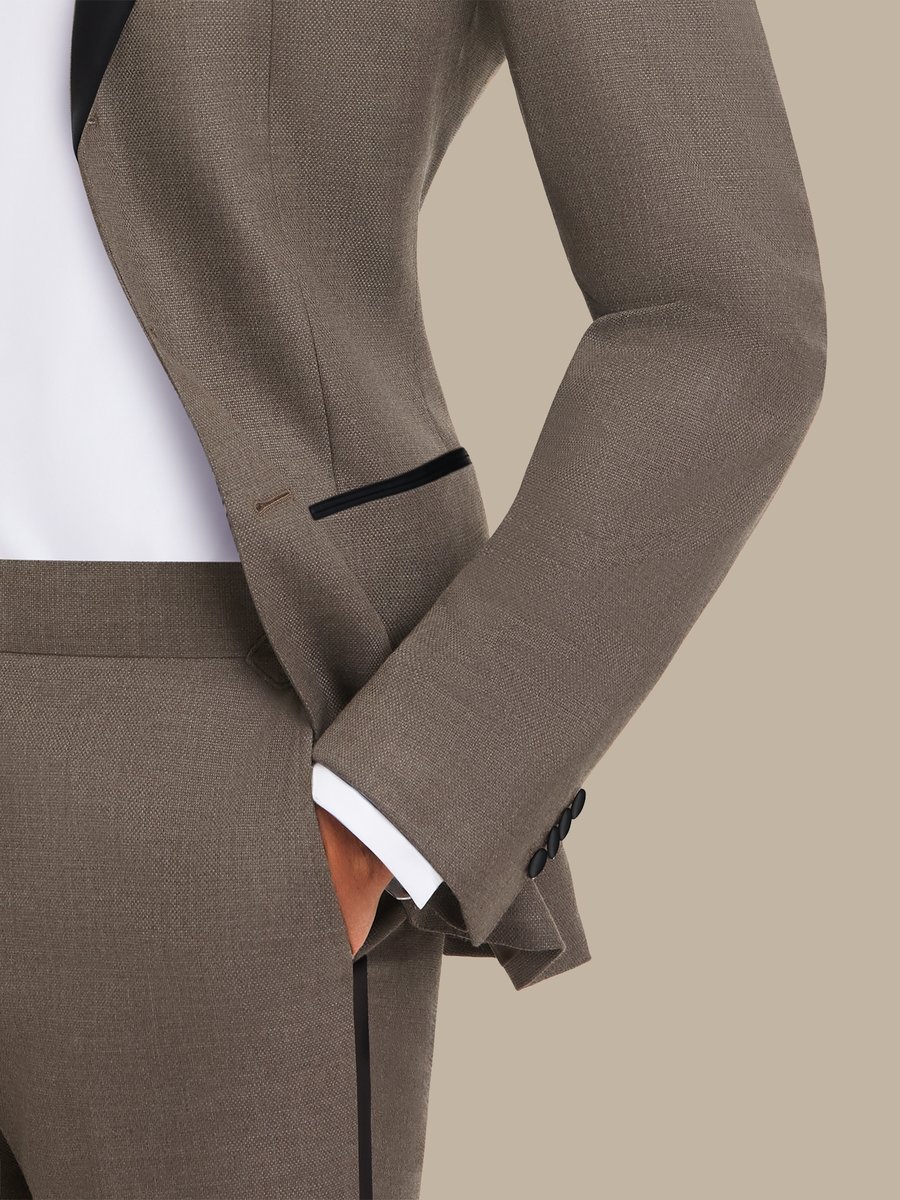 The Taupe Hopsack Tuxedo — garment photograph