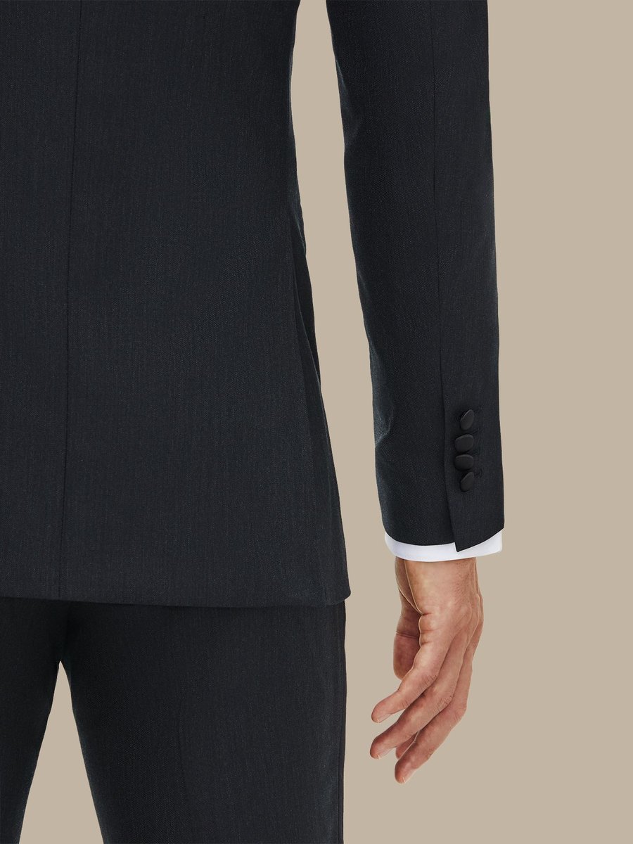 The Charcoal Prestige Tuxedo — garment photograph