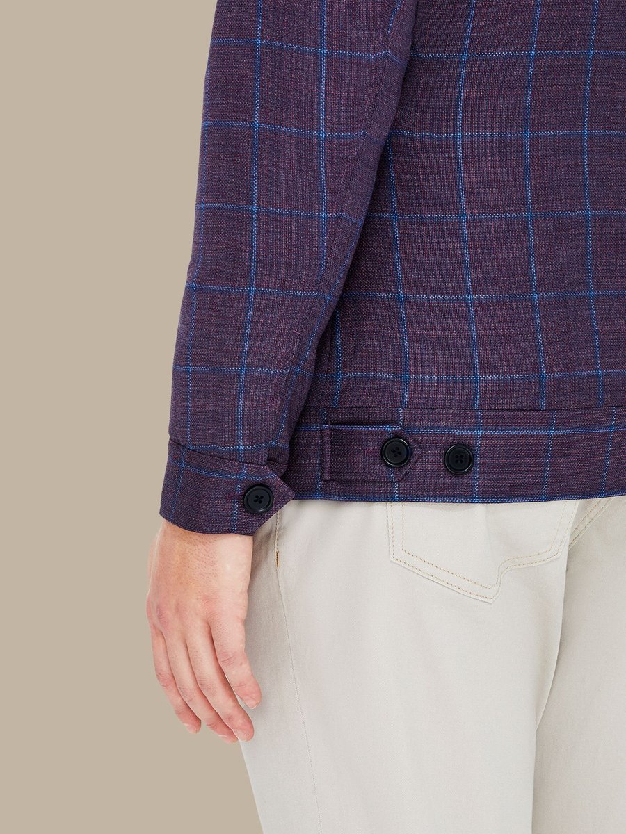 The Crimson Windowpane Bomber — garment photograph