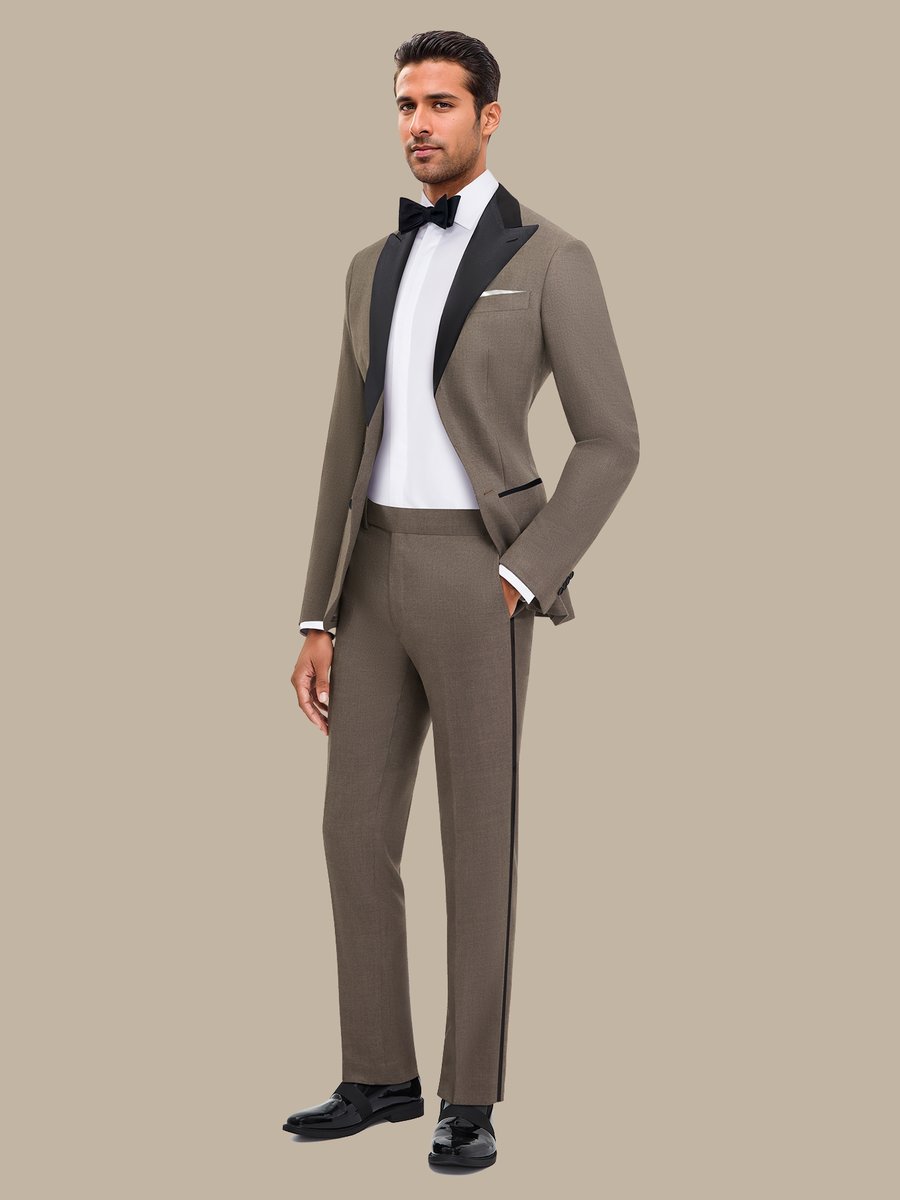 The Taupe Hopsack Tuxedo — garment photograph