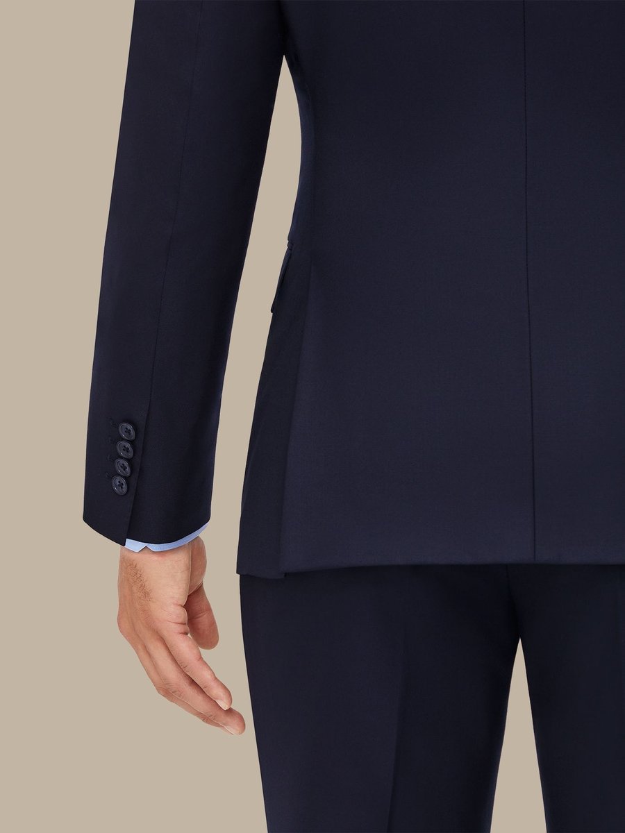 The Navy Worsted Suit — garment photograph