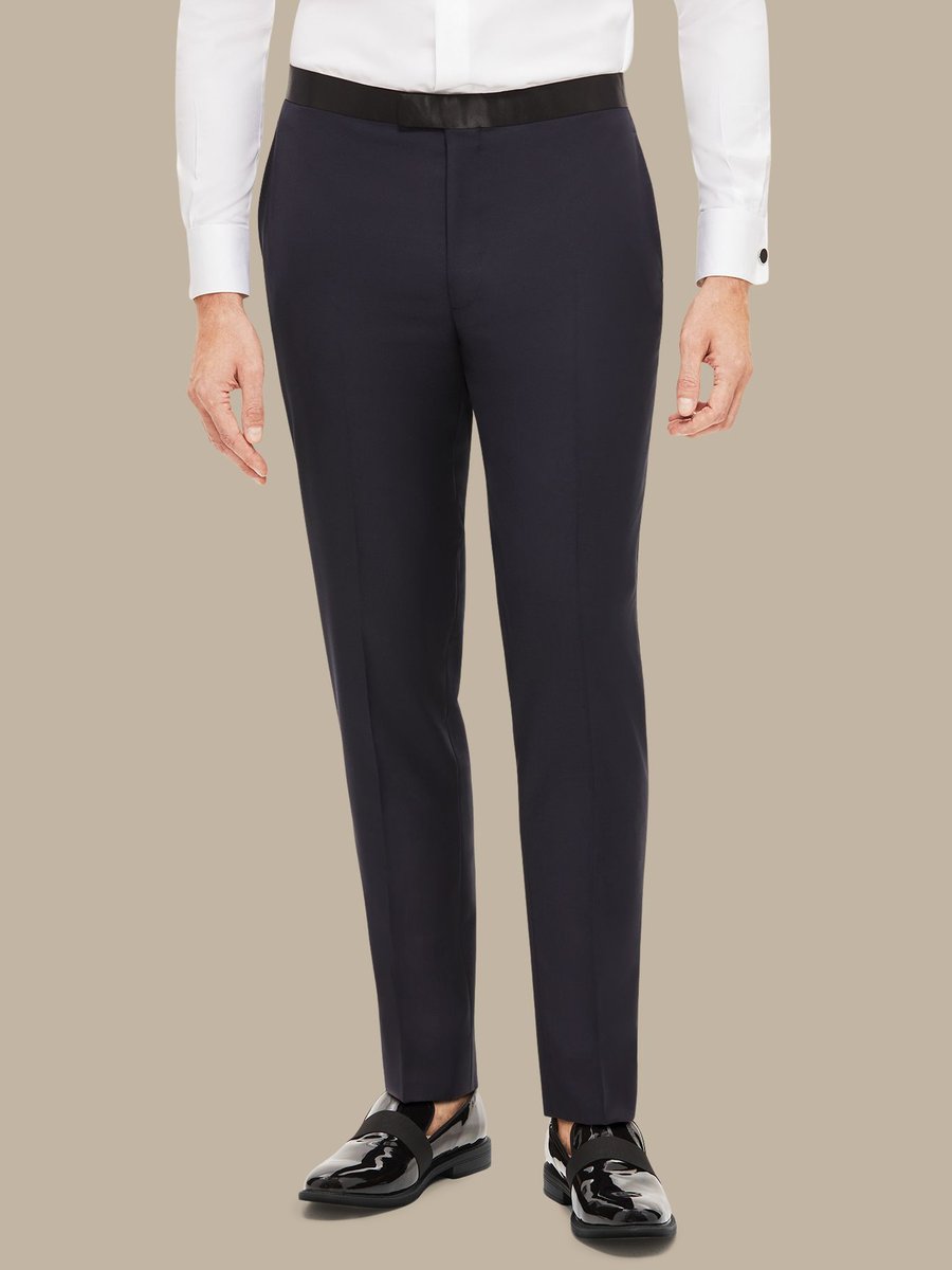 The Dark Navy Essential Tuxedo Trousers — garment photograph