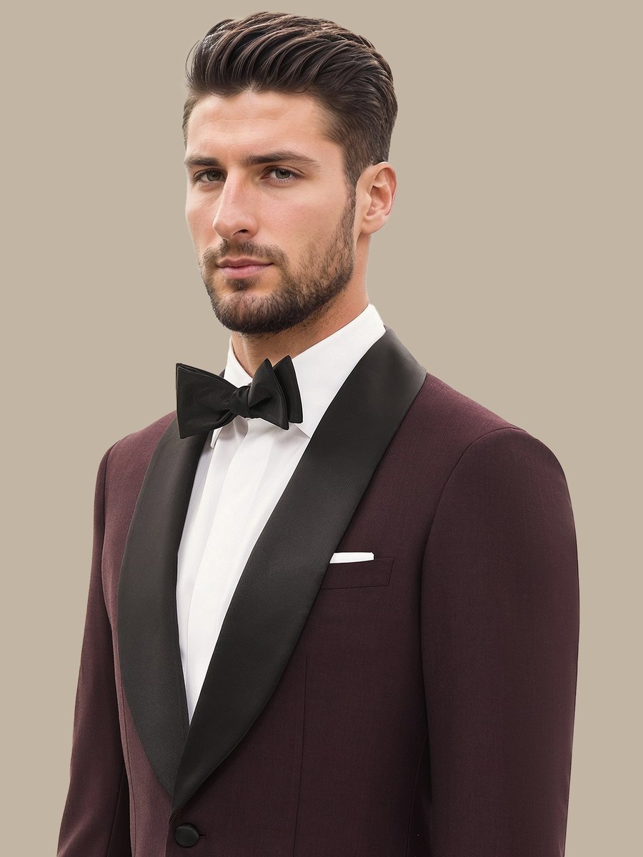 The Burgundy Refined Dinner Jacket — garment photograph
