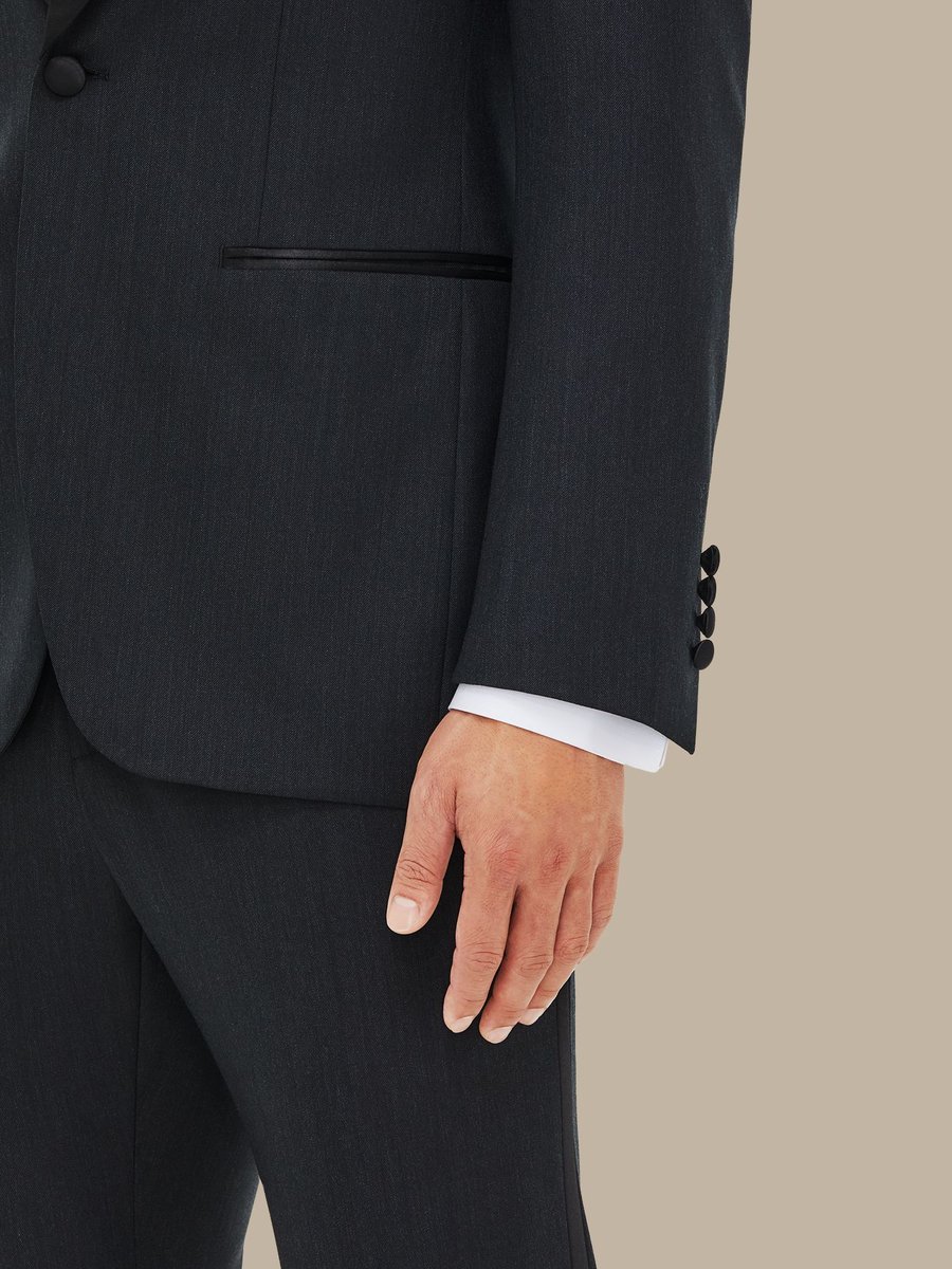 The Charcoal Worsted Tuxedo — garment photograph