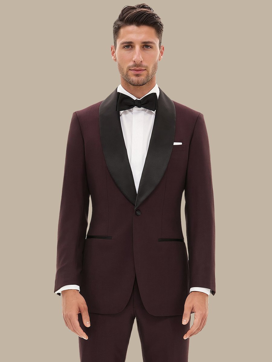 The Burgundy Refined Dinner Jacket — garment photograph