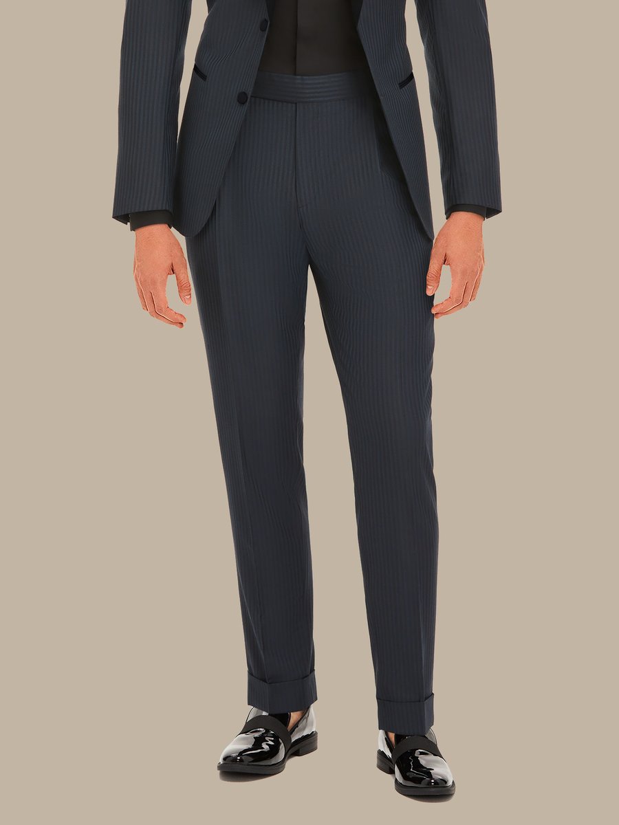 The Peacock Stripe Tuxedo Trousers — garment photograph