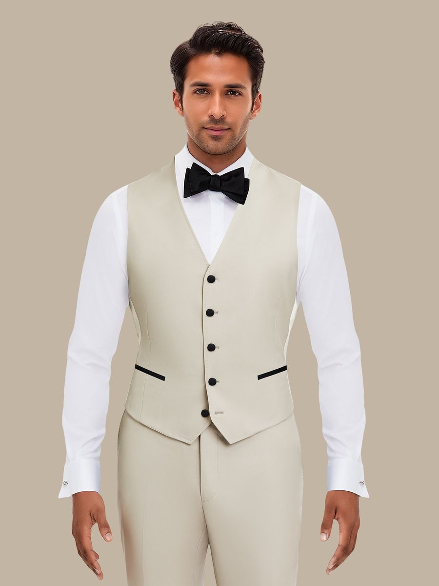 S180's Tan Solid Tuxedo Waistcoat — garment photograph