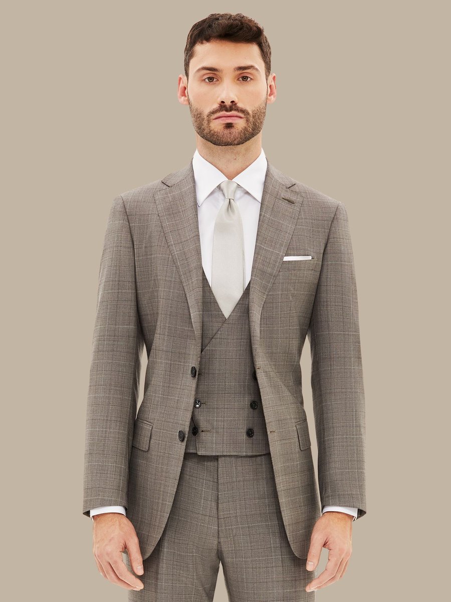 S170's Light Grey Plaid Waistcoat — garment photograph