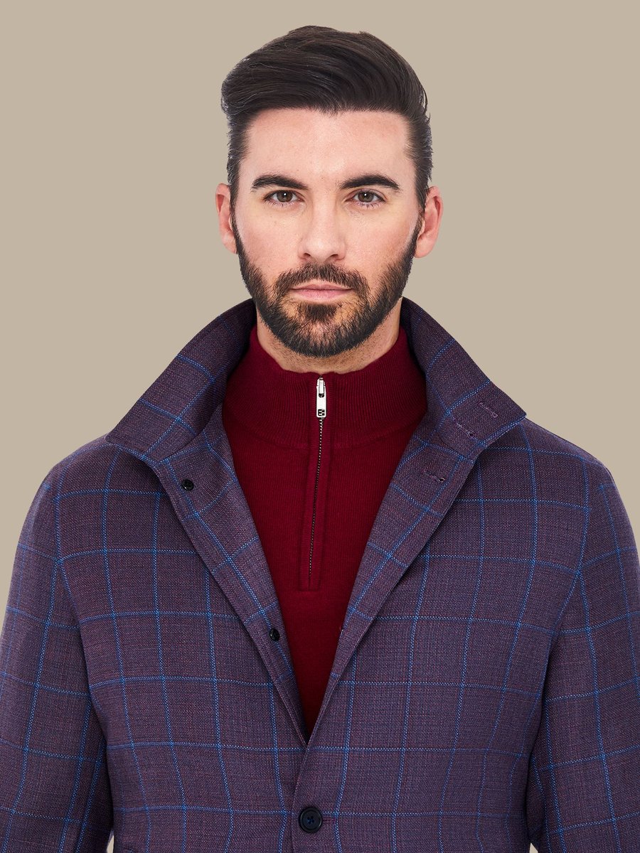 The Crimson Windowpane Bomber — garment photograph