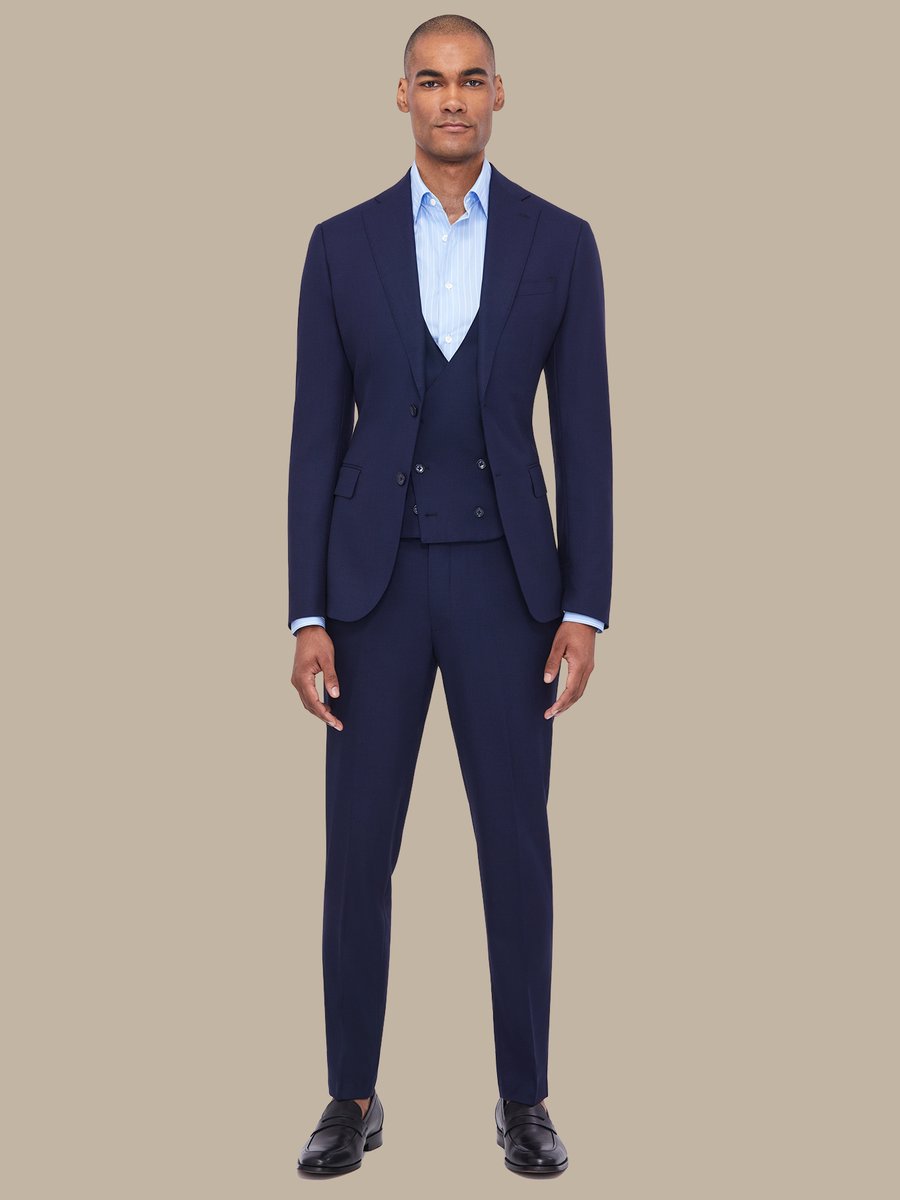 The Blue Birdseye Three-Piece Suit — garment photograph
