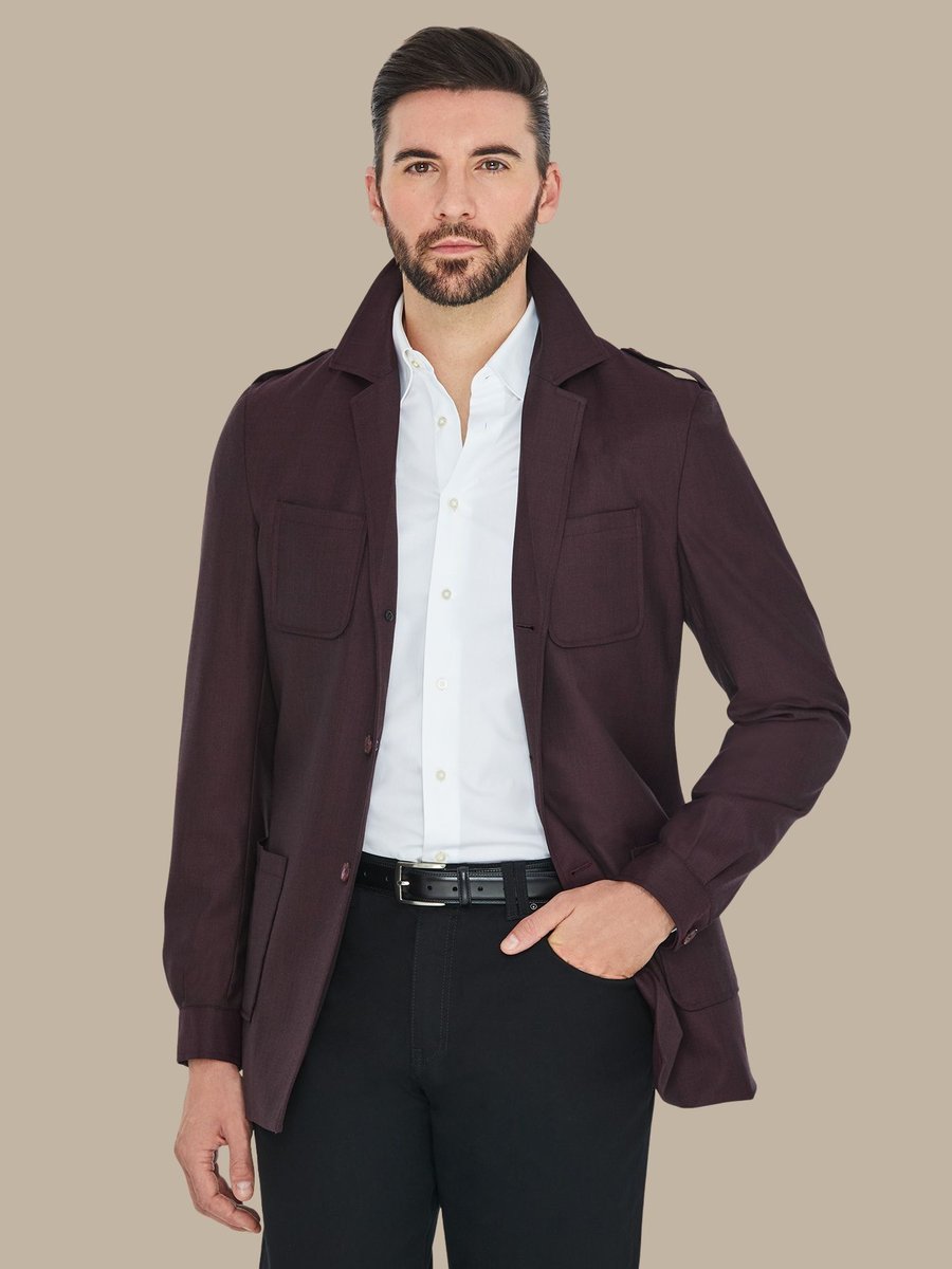 The Burgundy Superfine Hunting Jacket — garment photograph