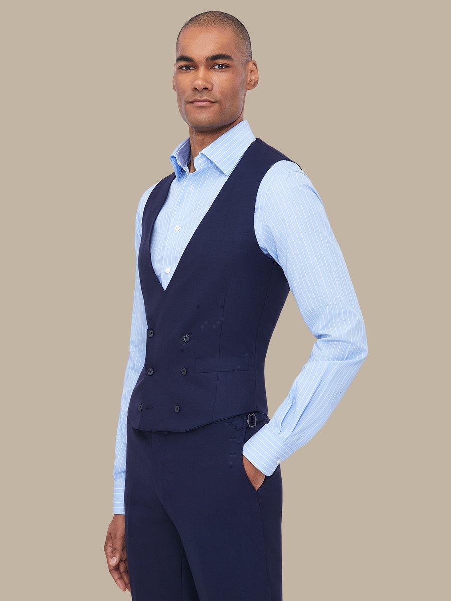 S150's Blue Birds Eye Waistcoat — garment photograph