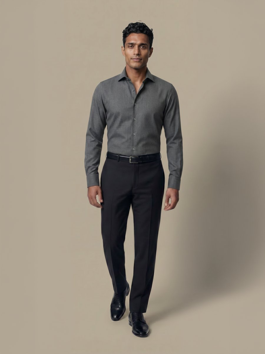 100's 2-Ply Grey Shirt — garment photograph