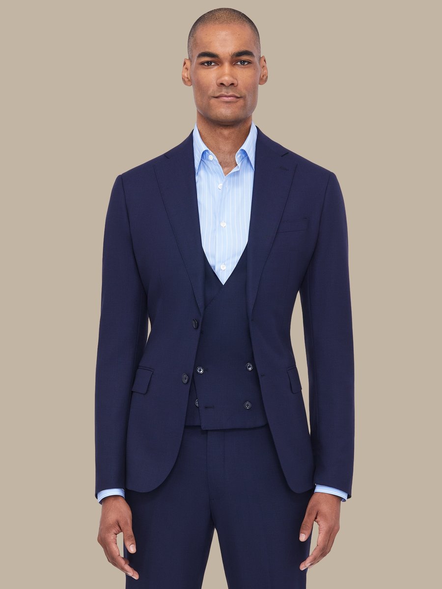 S150's Blue Birds Eye Waistcoat — garment photograph