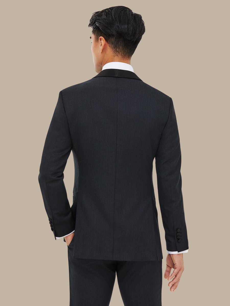 The Charcoal Worsted Tuxedo — garment photograph