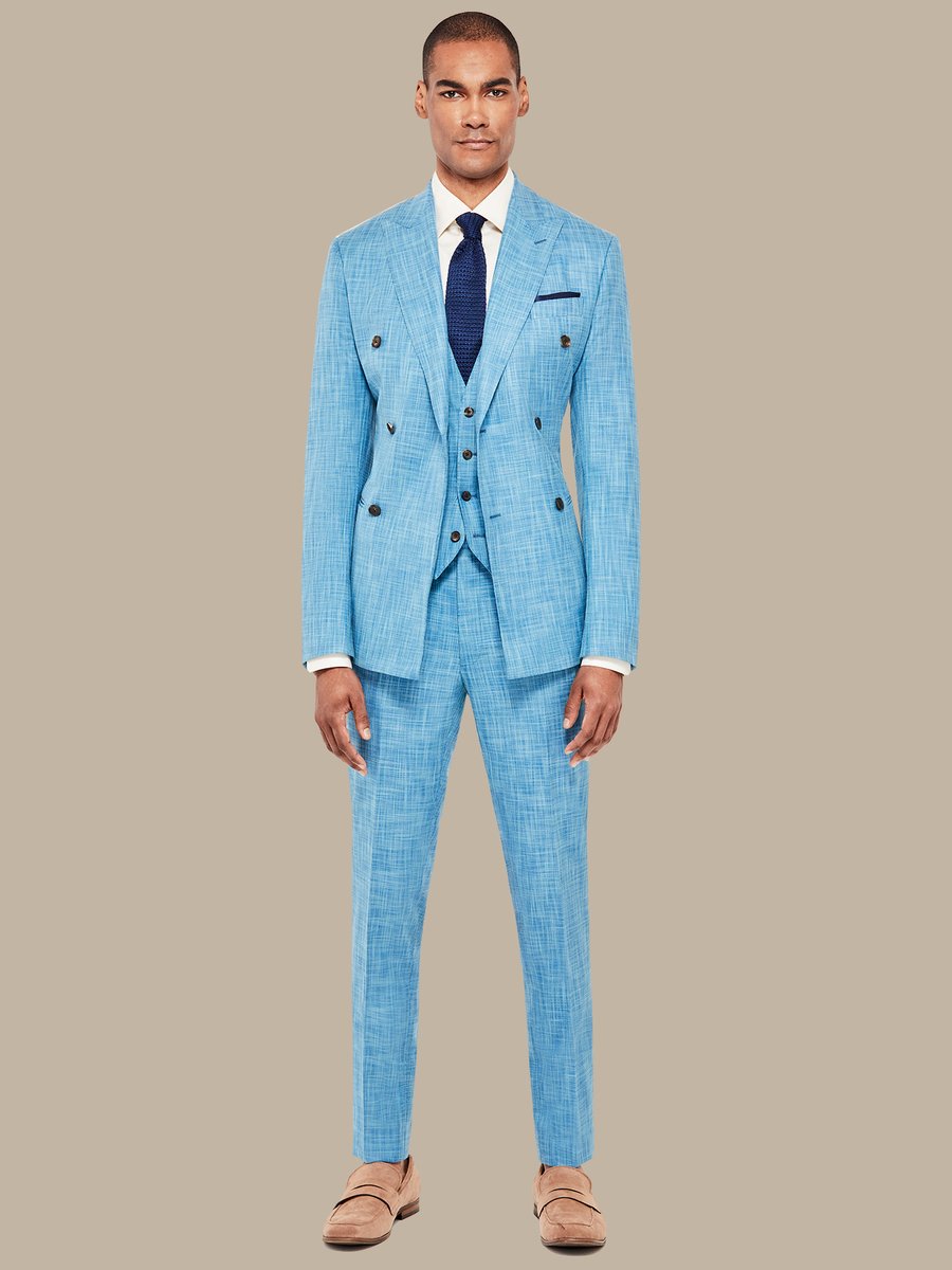 The Blue Silk Three-Piece Suit — garment photograph