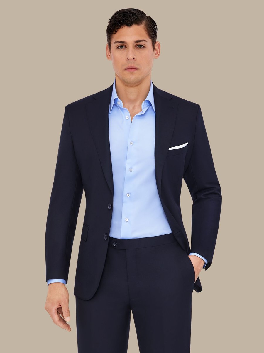 The Navy Worsted Suit — garment photograph