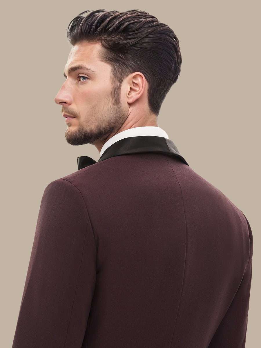 The Burgundy Refined Dinner Jacket — garment photograph