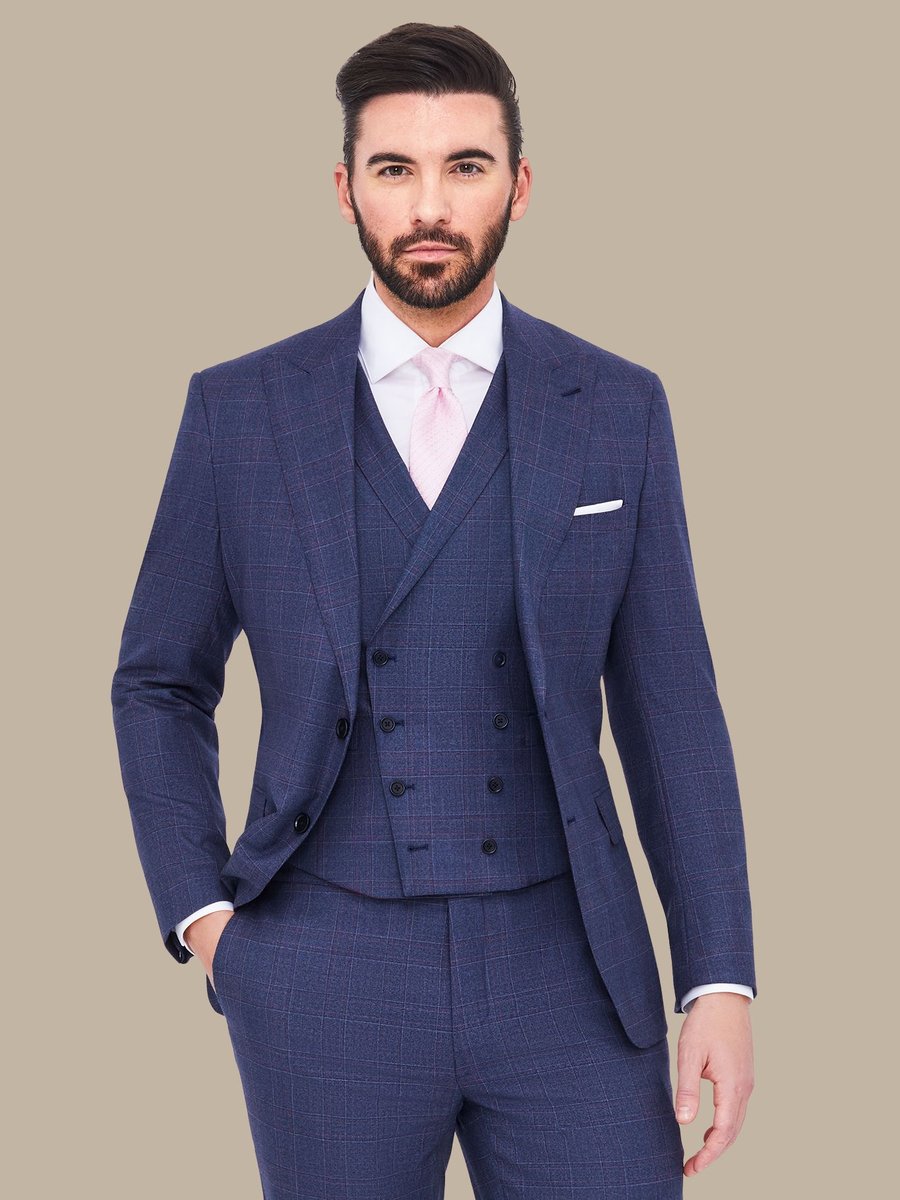 S200's Blue With Red Tartan Waistcoat — garment photograph