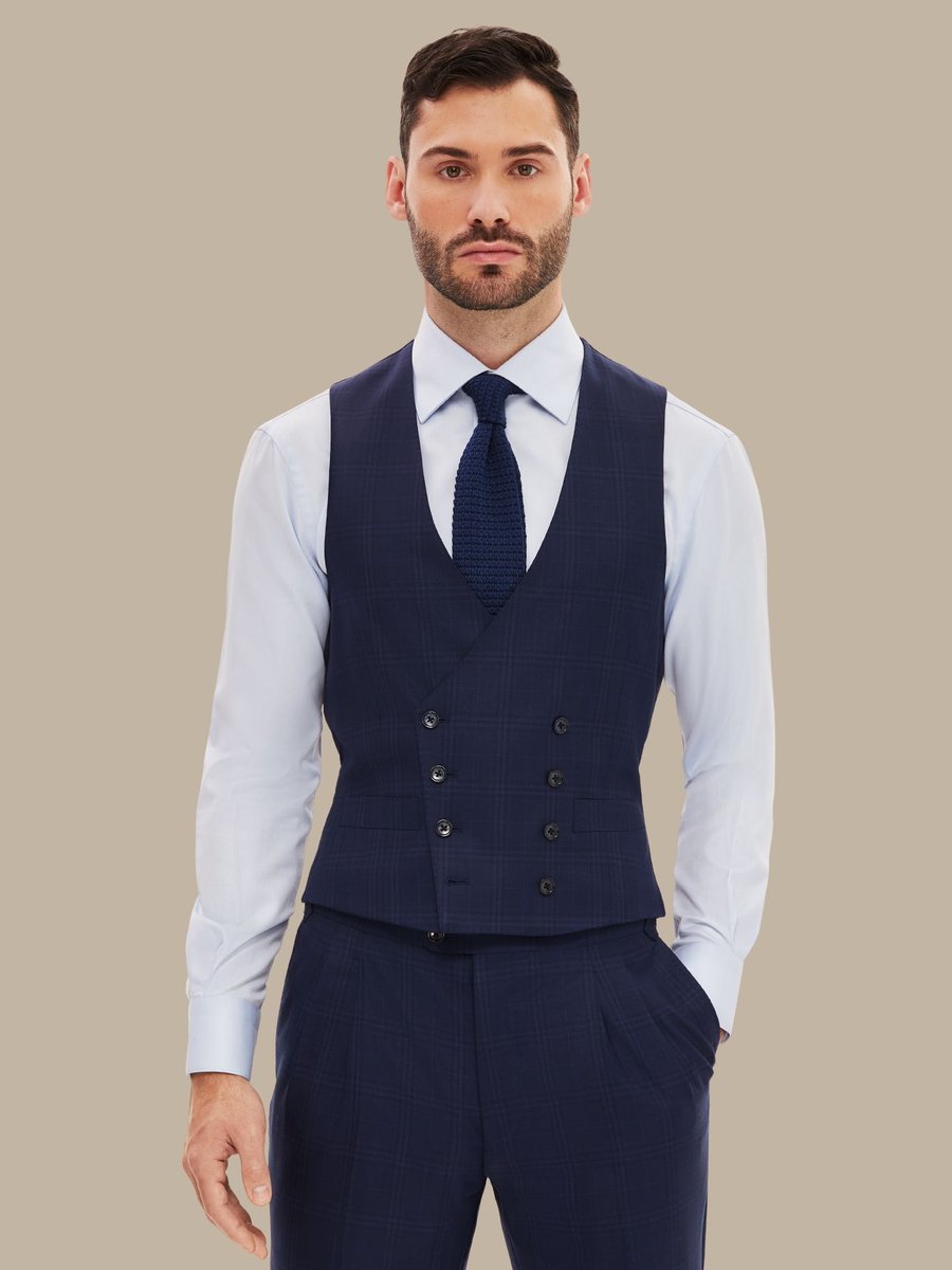 S200's Blue Tartan Waistcoat — garment photograph