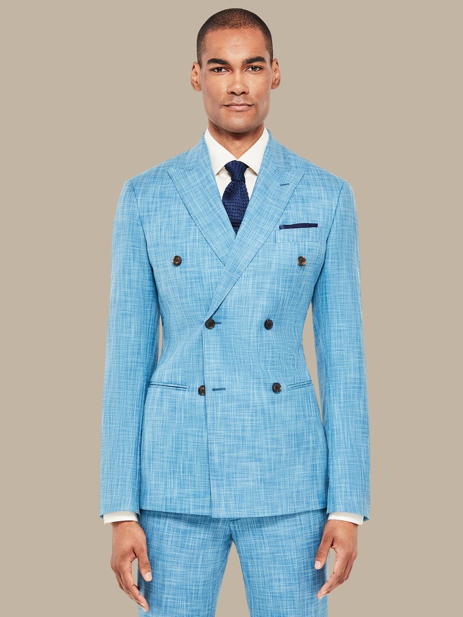 The Blue Silk Three-Piece Suit — garment photograph