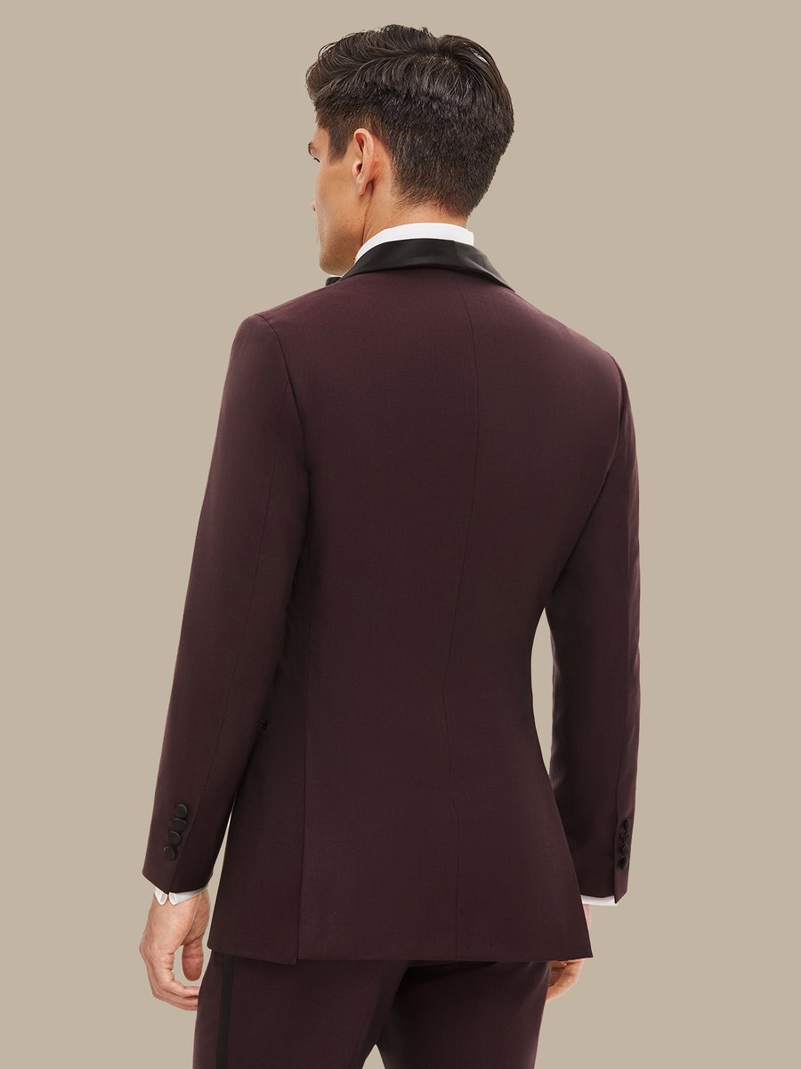 The Burgundy Superfine Tuxedo — garment photograph