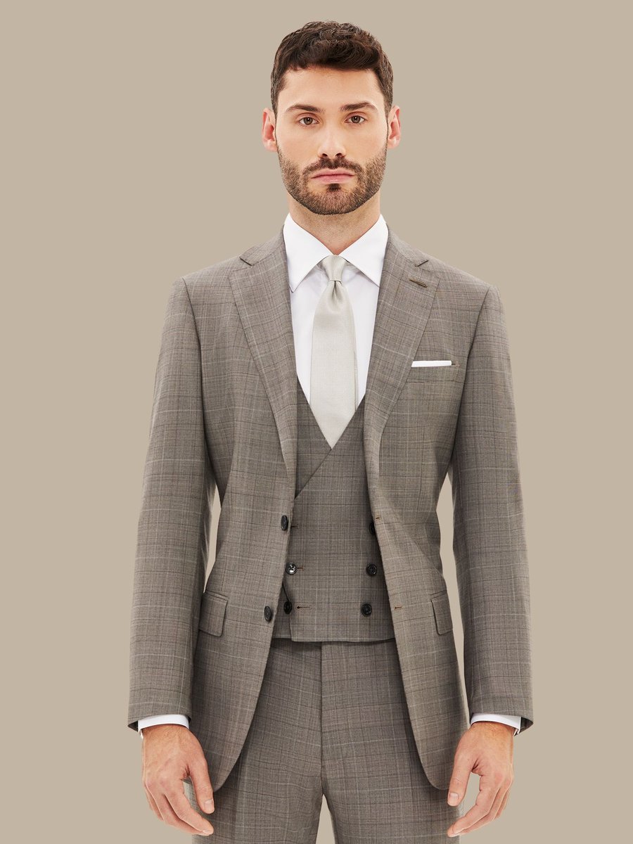 S170's Light Grey Plaid Waistcoat — garment photograph