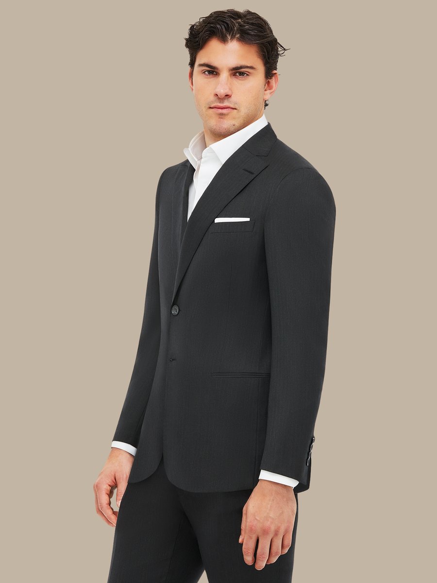 S150's Charcoal Herringbone Jacket — garment photograph