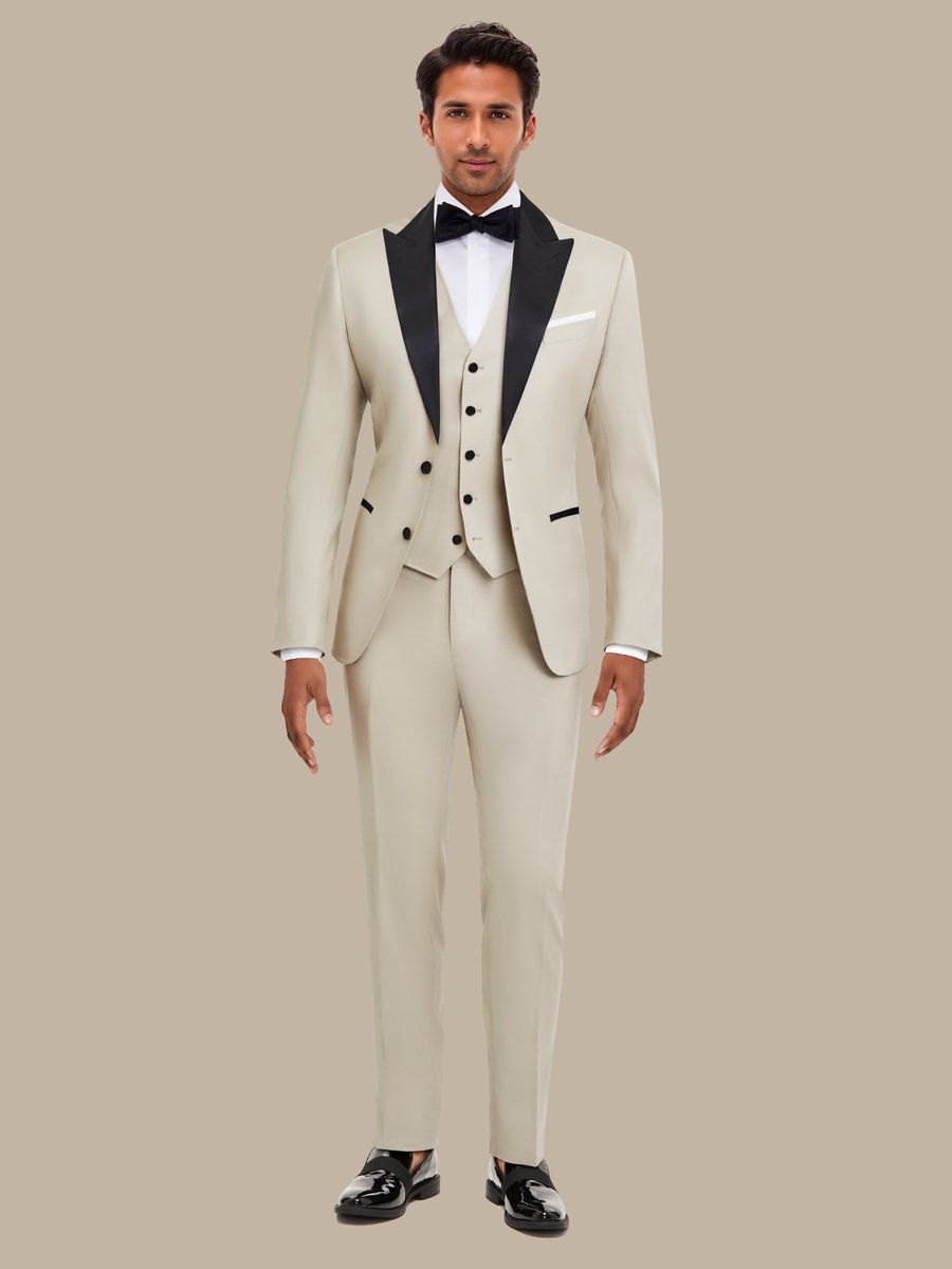 S180's Tan Solid Tuxedo Waistcoat — garment photograph